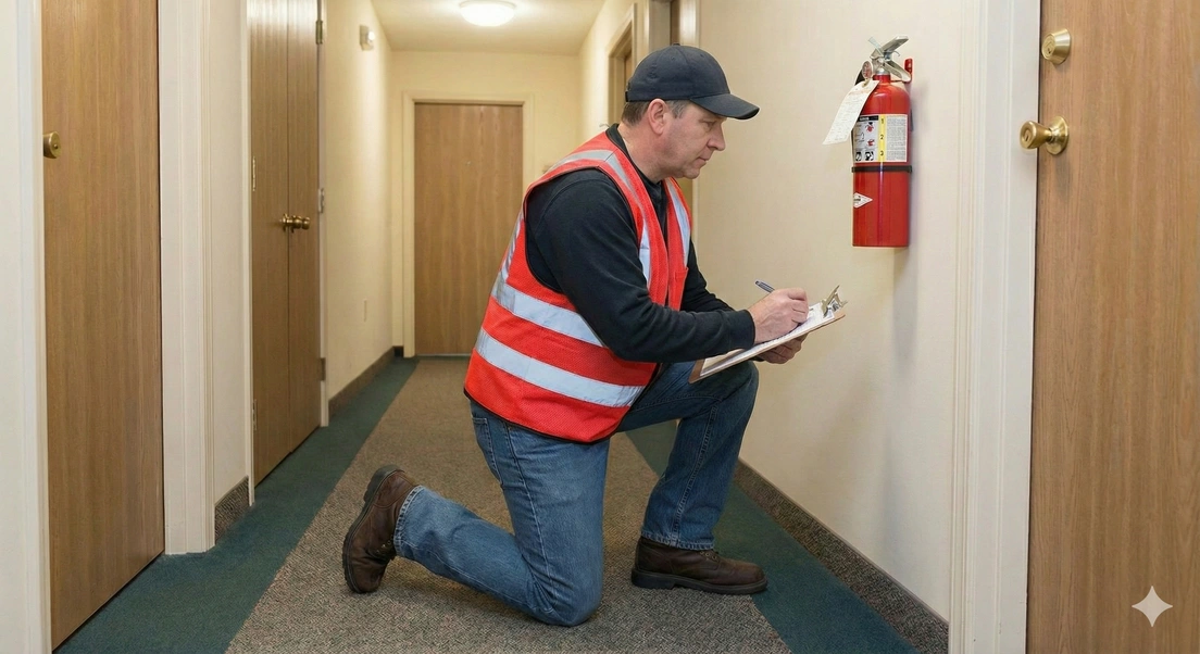 Técnico realizando inspección en terreno
